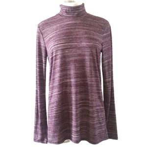 BANANA REPUBLIC Marled Purple Turtleneck Top